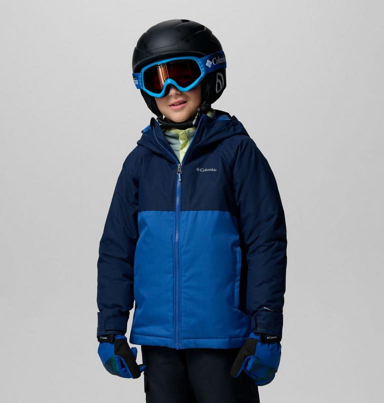 Boys' Alpine Action III Waterproof Ski Jacket, Color: Mountain Blue Melange, Collegiate Navy, image 5