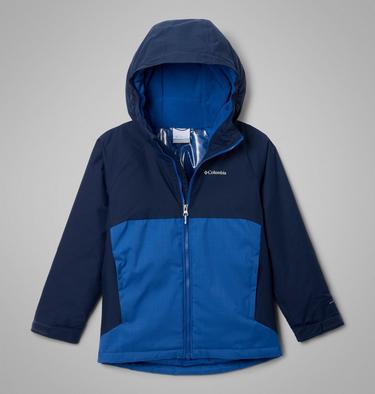 Chaqueta de esquí impermeable Alpine Action III para niño, Color: Mountain Blue Melange, Collegiate Navy, image 3