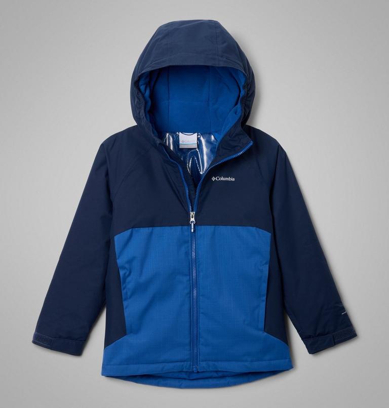 Boys' Alpine Action III Waterproof Ski Jacket, Color: Mountain Blue Melange, Collegiate Navy, image 1
