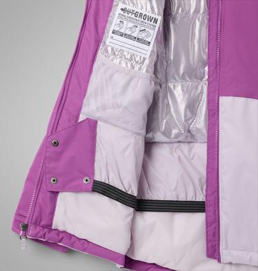 Girls' Alpine Action III Waterproof Ski Jacket, Color: Lavender Pearl Melange, Razzle, image 3