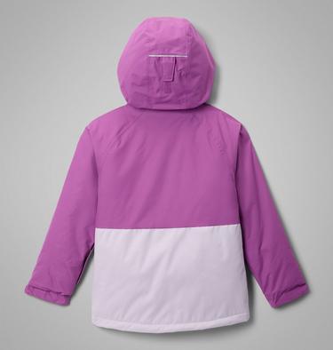 Girls' Alpine Action III Waterproof Ski Jacket, Color: Lavender Pearl Melange, Razzle, image 2