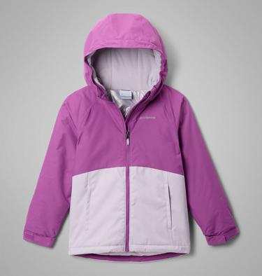 Girls' Alpine Action III Waterproof Ski Jacket, Color: Lavender Pearl Melange, Razzle, image 1