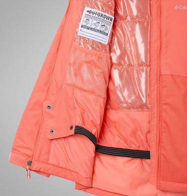 Girls' Alpine Action III Waterproof Ski Jacket, Color: Zing Melange, Hot Coral, image 6