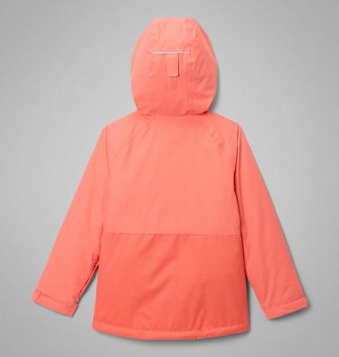 Girls' Alpine Action III Waterproof Ski Jacket, Color: Zing Melange, Hot Coral, image 5
