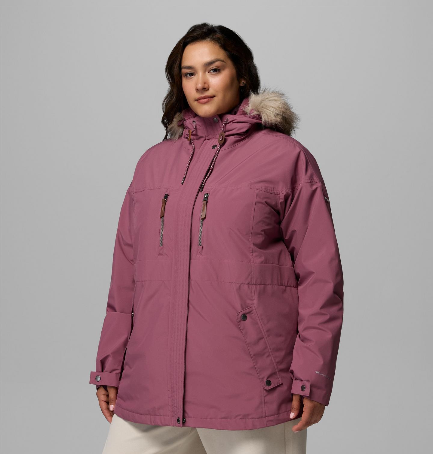 Женская куртка Columbia Payton Pass II Interchange Jacket - Plus Size, цвет: Состаренный розовато-лиловый — фото 4