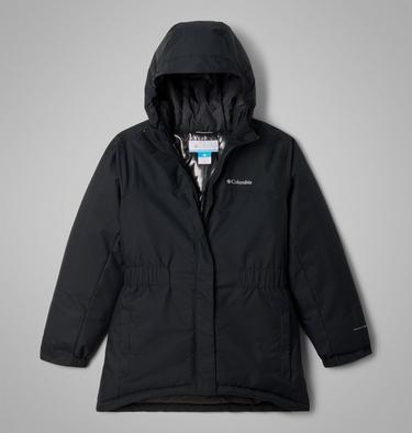 Girls' Hikebound II Long Insulated Jacket, Color: Black, image 5