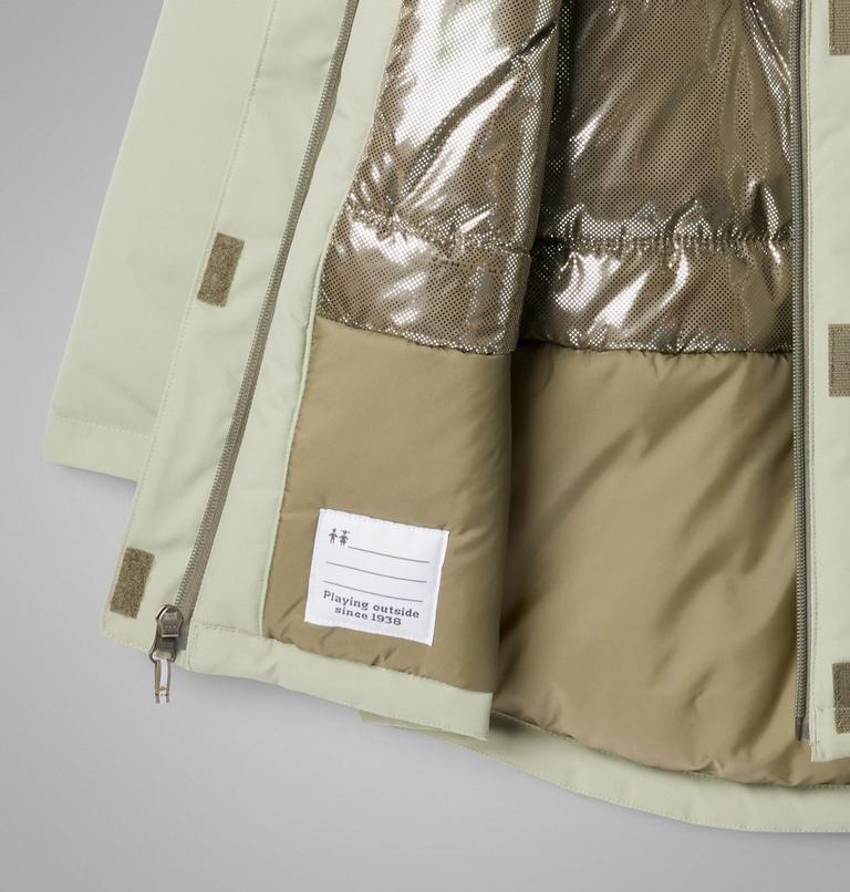 Girls' Hikebound II Long Insulated Waterproof Hooded Jacket, Color: Safari, image 3