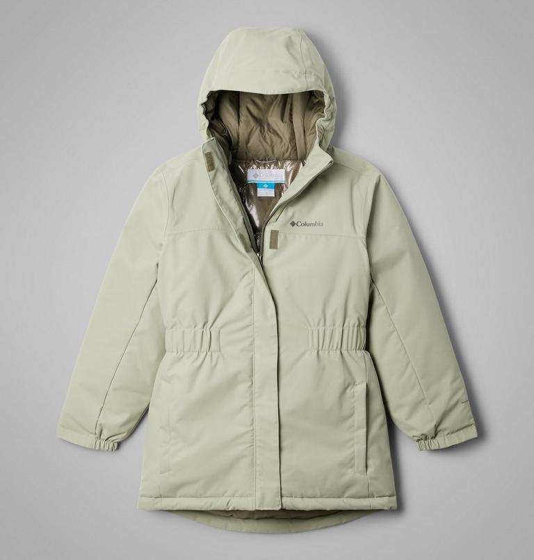 Girls' Hikebound II Long Insulated Waterproof Hooded Jacket, Color: Safari, image 1