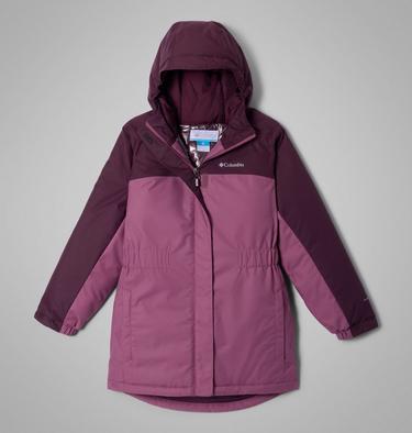 Girls' Hikebound II Long Insulated Jacket, Color: Antique Mauve, Moonvista, image 3