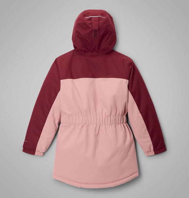 Girls' Hikebound II Long Insulated Jacket, Color: Eraser Pink, Rich Wine, image 2