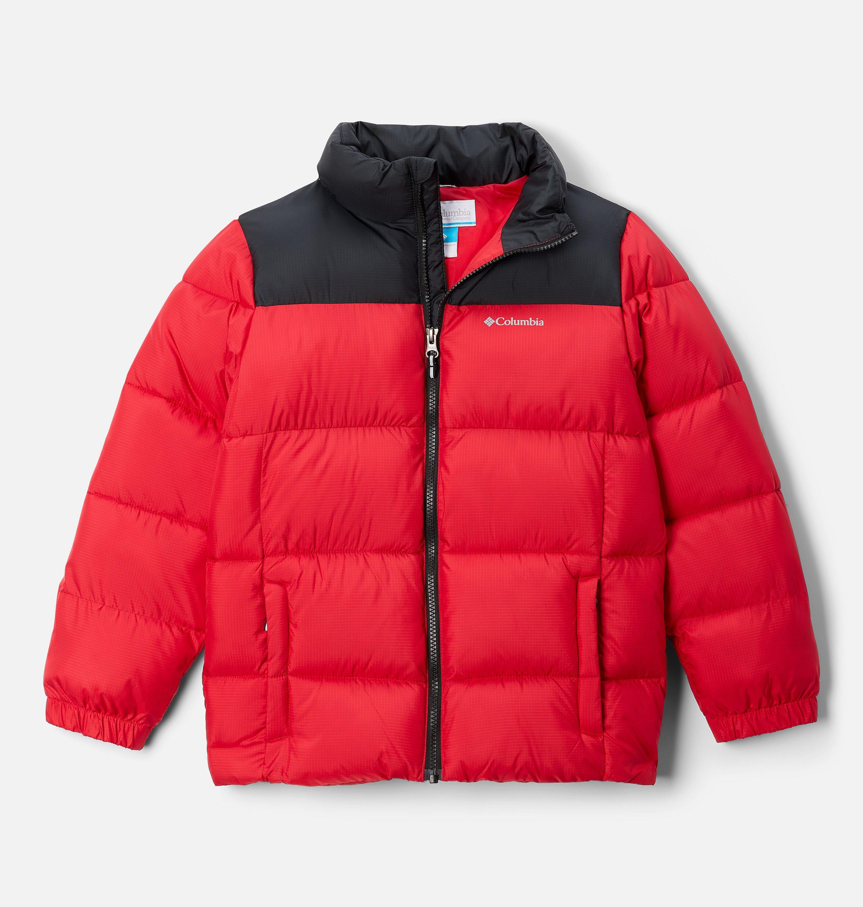 Columbia Sportswear Men's Red Columbia - Youth Puffect™ Ii Puffer Jacket - Mountain Black Junior L Size (14-16 Years)