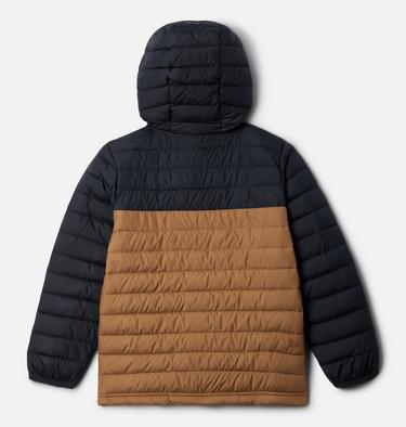 Boy's Powder Lite II Hooded Insulated Jacket, Color: Delta, Black, image 6