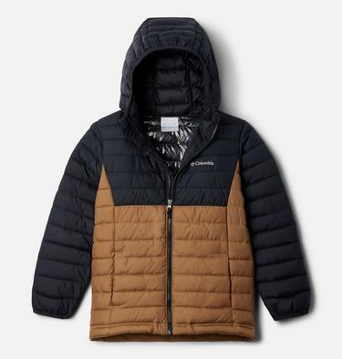 Boy's Powder Lite II Hooded Insulated Jacket, Color: Delta, Black, image 5