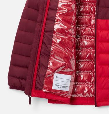 Boy's Powder Lite II Hooded Insulated Jacket, Color: Mountain Red, Rich Wine, image 6