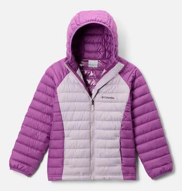 Veste Isolée à Capuche Powder Lite II Fille, Color: Lavender Pearl, Razzle, image 1