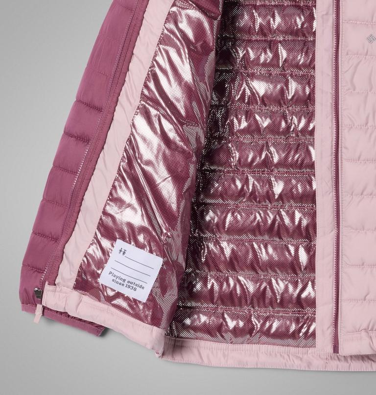 Girl's Powder Lite II Hooded Insulated Jacket, Color: Mineral Pink, Antique Mauve, image 3