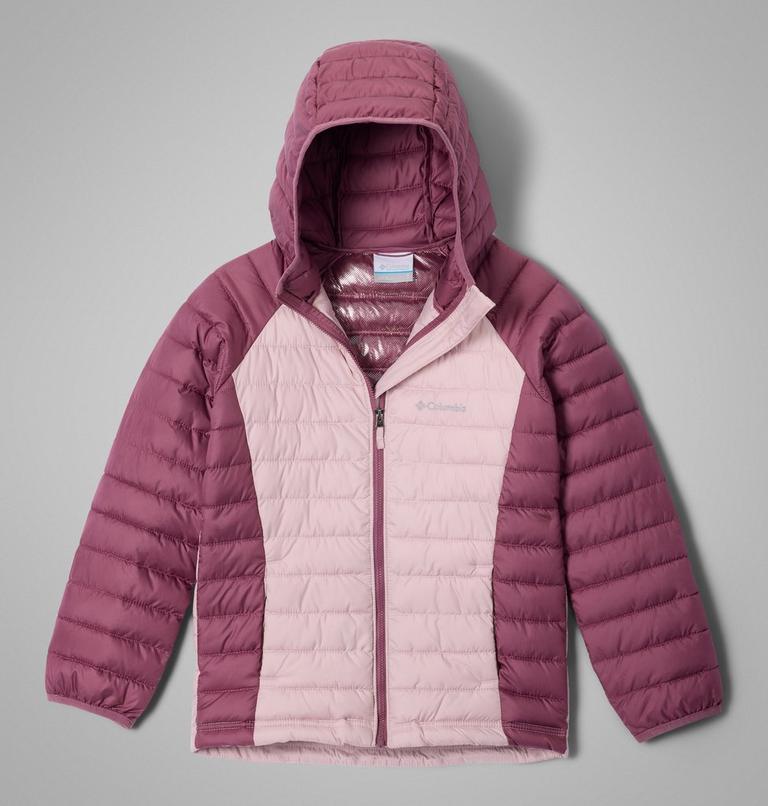 Girl's Powder Lite II Hooded Insulated Jacket, Color: Mineral Pink, Antique Mauve, image 1
