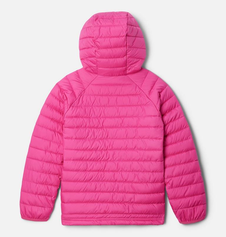 Girl's Powder Lite II Hooded Insulated Jacket, Color: Pink Ice, image 2