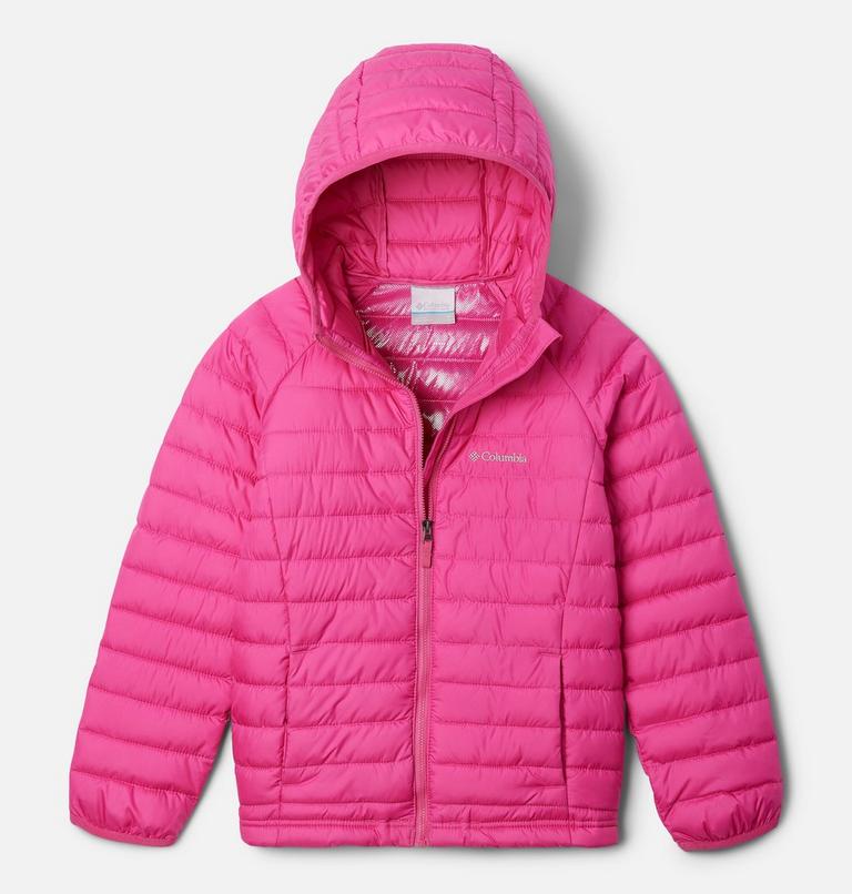 Girl's Powder Lite II Hooded Insulated Jacket, Color: Pink Ice, image 1