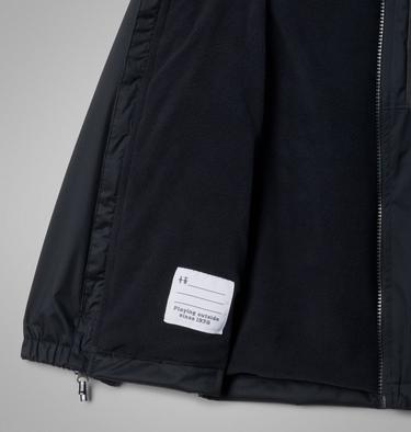 Boy's Rainy Trails II Fleece Lined Waterproof Jacket, Color: Black, Black Slub, image 10