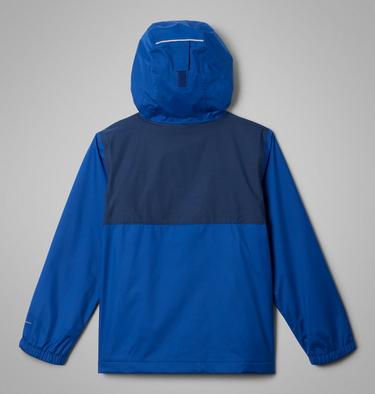 Boy's Rainy Trails II Fleece Lined Waterproof Jacket, Color: Mountain Blue, Collegiate Navy Slub, image 4