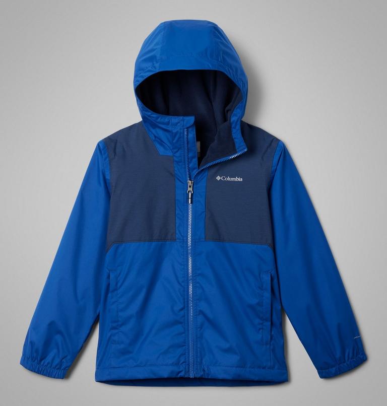 Boy's Rainy Trails II Fleece Lined Waterproof Jacket, Color: Mountain Blue, Collegiate Navy Slub, image 1