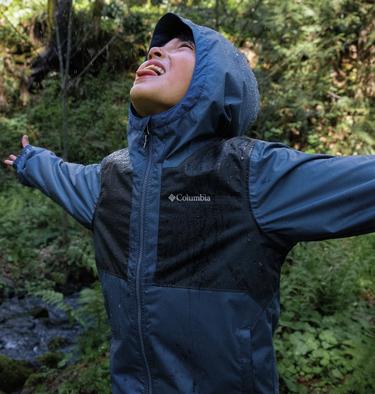 Boy's Rainy Trails II Fleece Lined Waterproof Jacket, Color: Mountain Blue, Collegiate Navy Slub, image 7