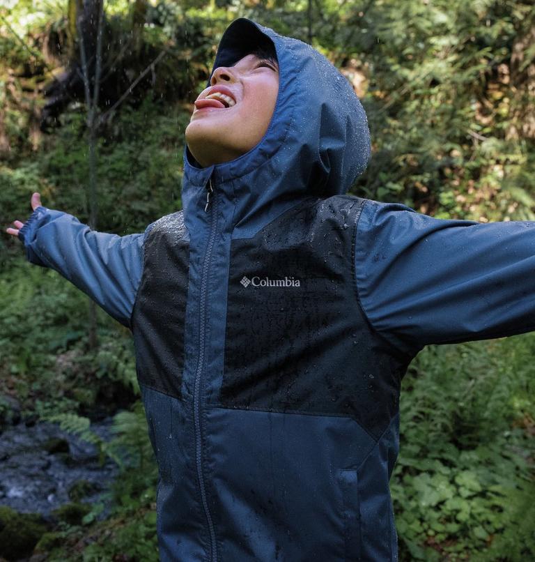 Boy's Rainy Trails II Fleece Lined Waterproof Jacket, Color: Mountain Blue, Collegiate Navy Slub, image 4