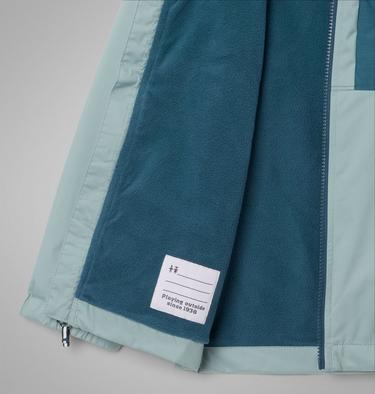Boy's Rainy Trails II Fleece Lined Waterproof Jacket, Color: Crushed Blue, Everblue Slub, image 3