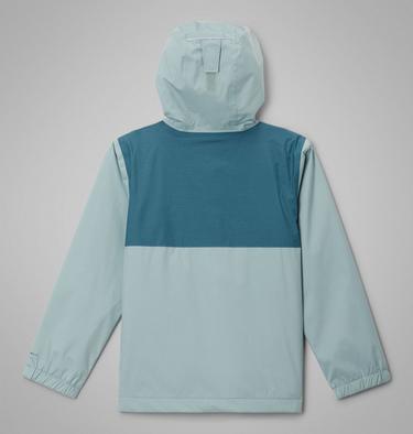 Boy's Rainy Trails II Fleece Lined Waterproof Jacket, Color: Crushed Blue, Everblue Slub, image 2