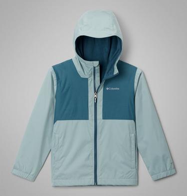 Boy's Rainy Trails II Fleece Lined Waterproof Jacket, Color: Crushed Blue, Everblue Slub, image 1