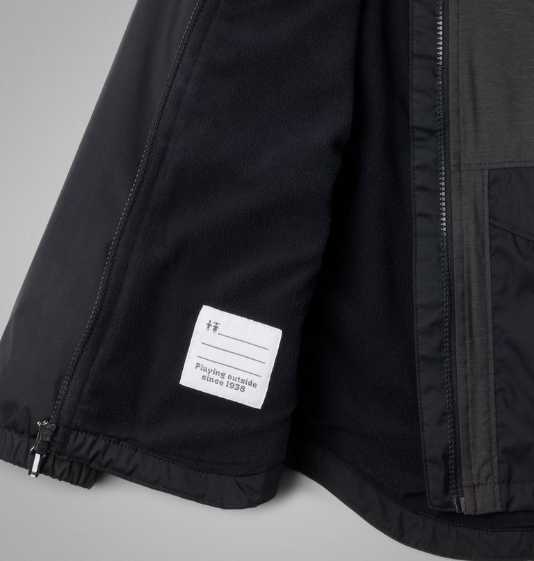 Girl's Rainy Trails III Fleece Lined Waterproof Jacket, Color: Black, image 3