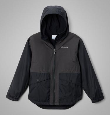 Girl's Rainy Trails III Fleece Lined Waterproof Jacket, Color: Black, image 5