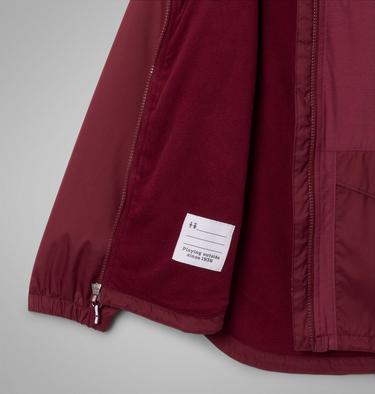 Girl's Rainy Trails III Fleece Lined Waterproof Jacket, Color: Rich Wine, image 6