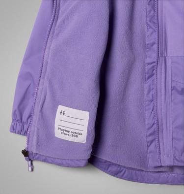 Chaqueta impermeable con forro polar Rainy Trails III para niñas pequeñas, Color: Paisley Purple, image 3