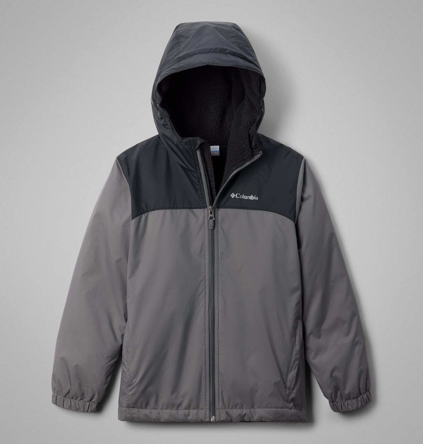 Куртка Columbia Glennaker II Sherpa Lined Jacket для мальчиков, цвет: Серый / Чёрный — фото 1