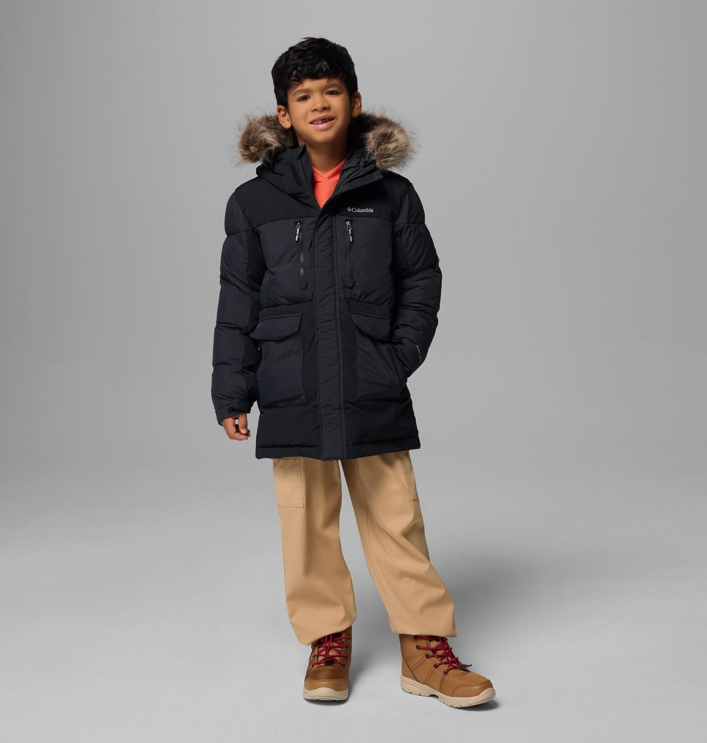 Куртка Columbia Marquam Peak Fusion II Parka для мальчиков, цвет: Чёрный — фото 1