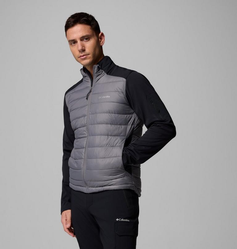 Chaqueta softshell de senderismo con aislamiento Columbia Tech para hombre, Color: City Grey, Black, image 4