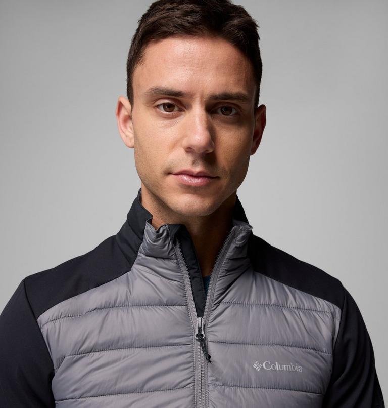 Chaqueta softshell de senderismo con aislamiento Columbia Tech para hombre, Color: City Grey, Black, image 5