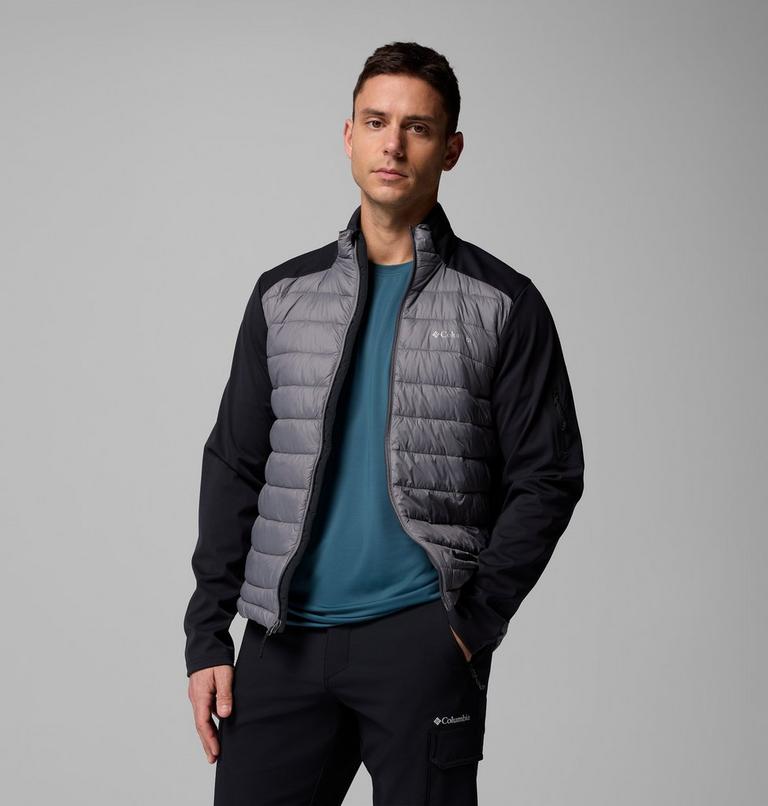 Chaqueta softshell de senderismo con aislamiento Columbia Tech para hombre, Color: City Grey, Black, image 8