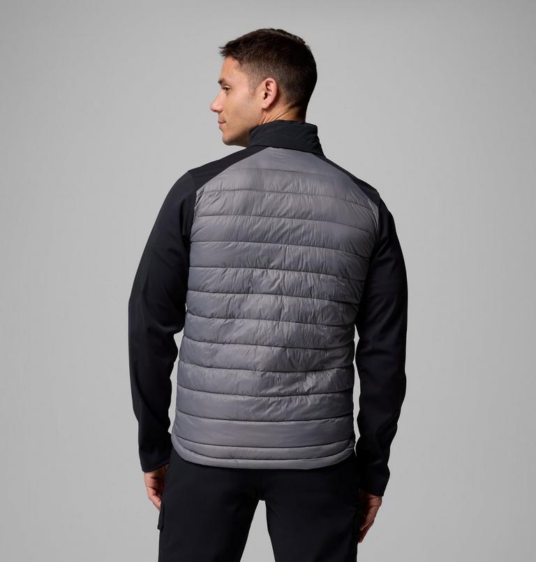 Chaqueta softshell de senderismo con aislamiento Columbia Tech para hombre, Color: City Grey, Black, image 3