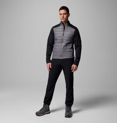 Men's Columbia Tech Insulated Hiking Softshell Jacket, Color: City Grey, Black, image 2