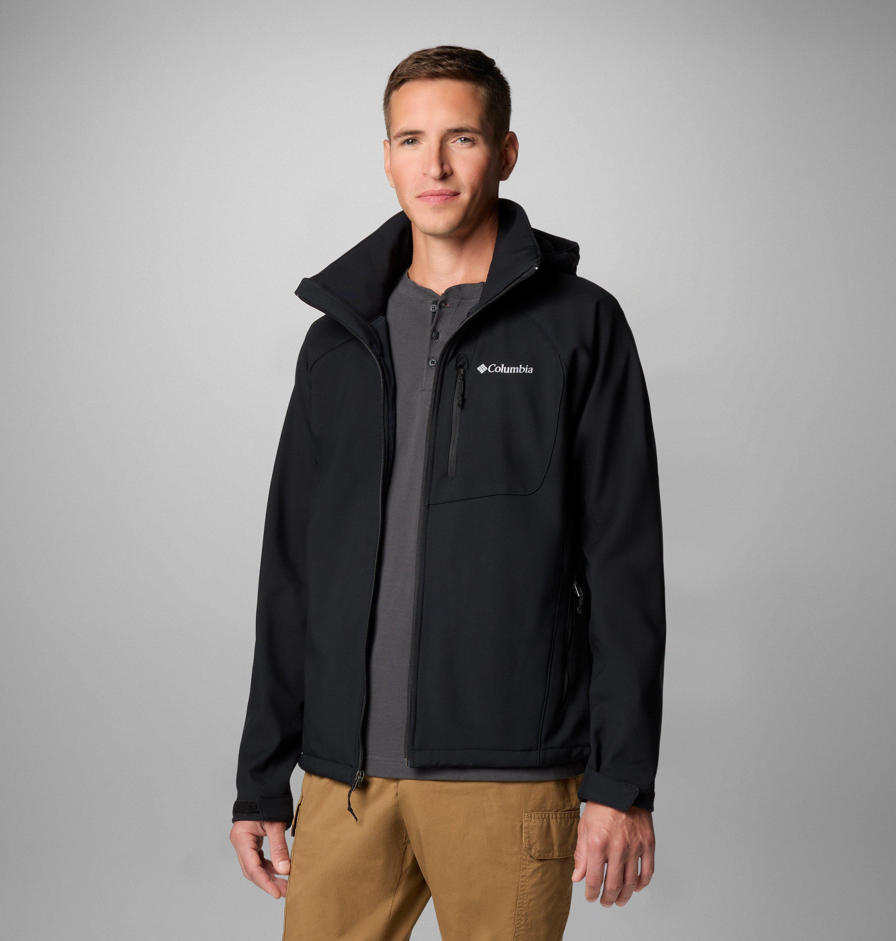 Rock Creek Men's Softshell Jacket H-293 Elbrus – Windbreaker, Removable Hood, Hiking