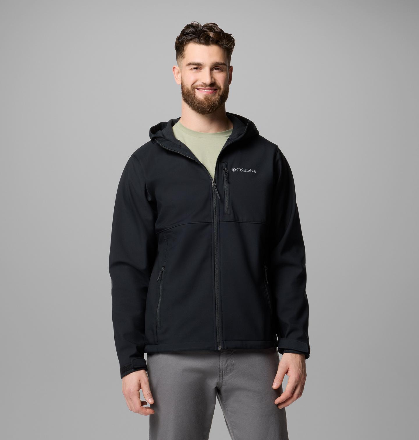 Мужская куртка Columbia Ascender II Hooded Softshell Jacket - Tall, цвет: Чёрный — фото 1