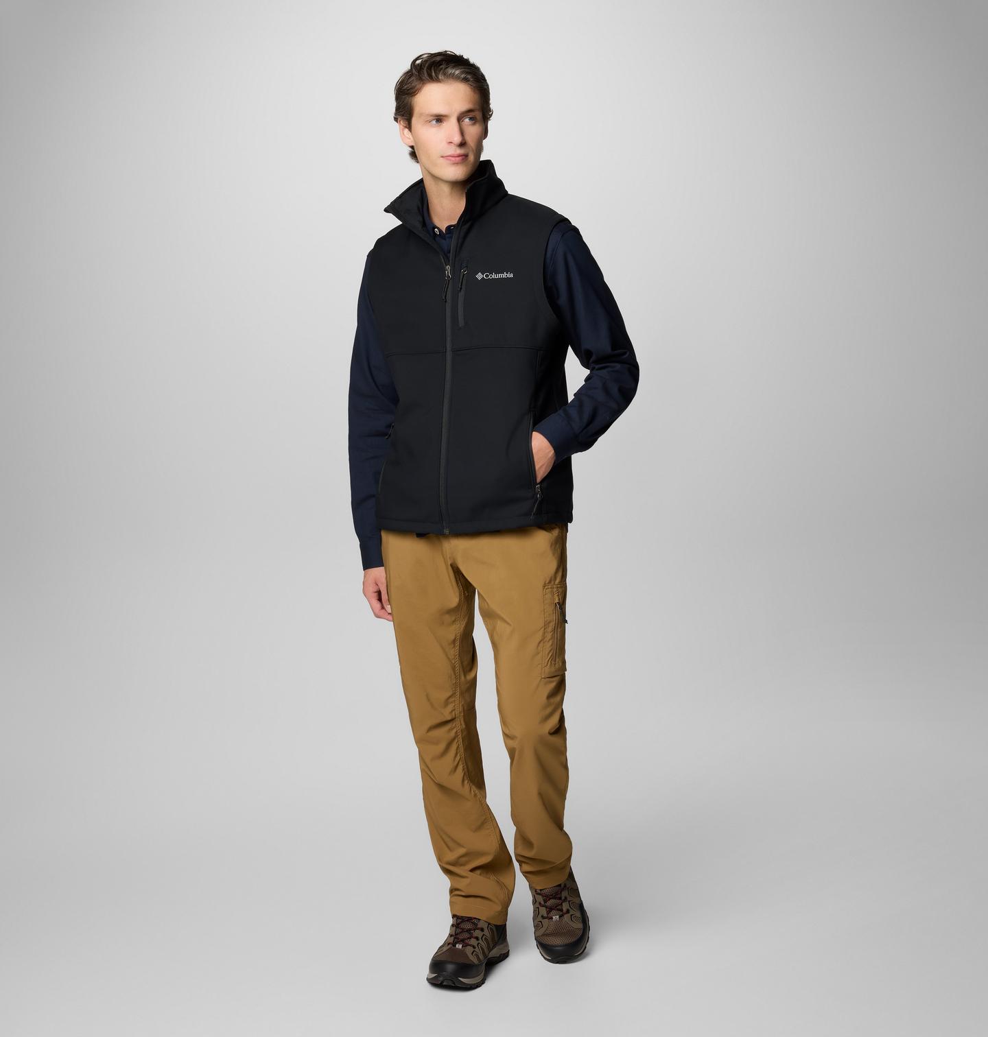Мужской жилет Columbia Ascender II Softshell Vest - Tall, цвет: Чёрный — фото 2