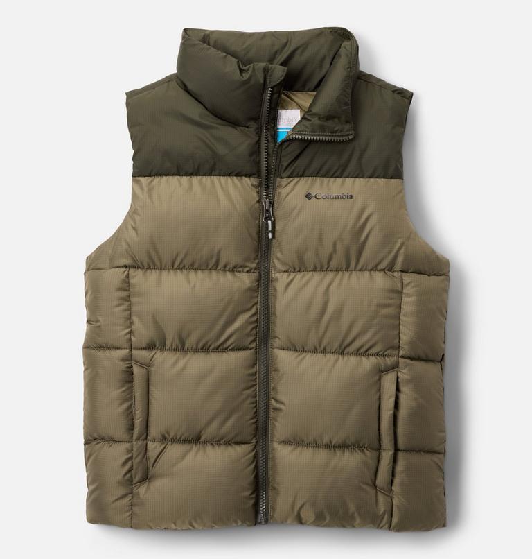 Youth Puffect Puffer Vest, Color: Stone Green, Greenscape, image 1