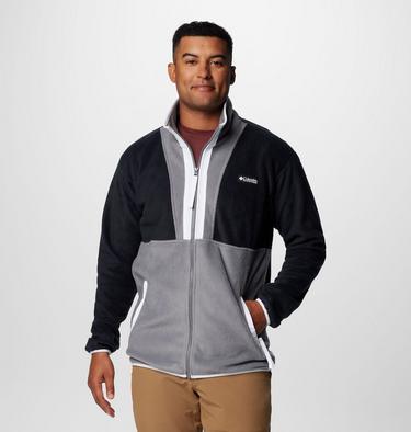 Men's Backbowl II Full Zip Fleece Jacket, Color: Black, City Grey, image 9