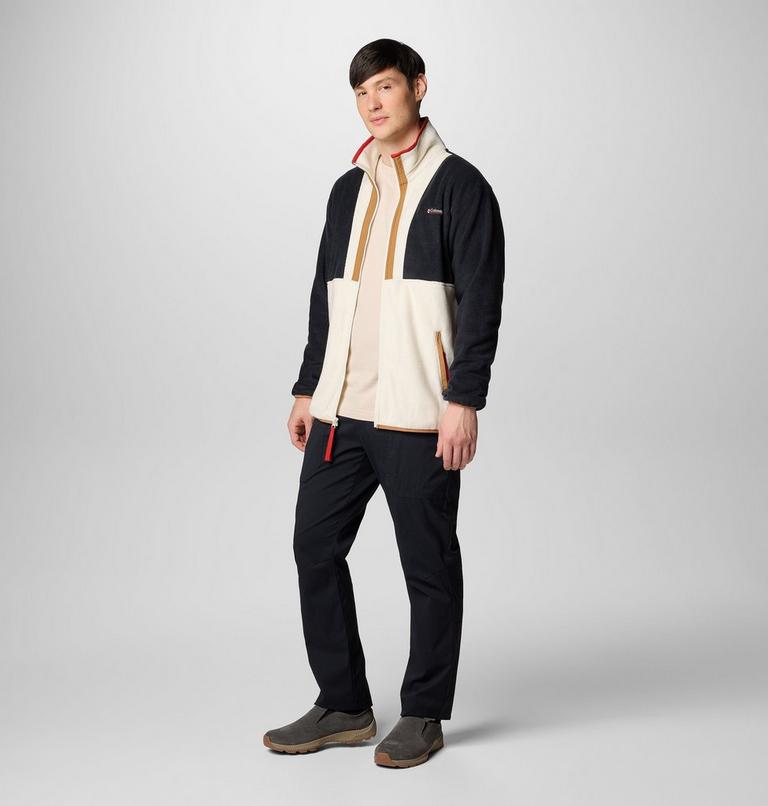 Men's Backbowl II Full Zip Fleece Jacket, Color: Black, Chalk, image 3