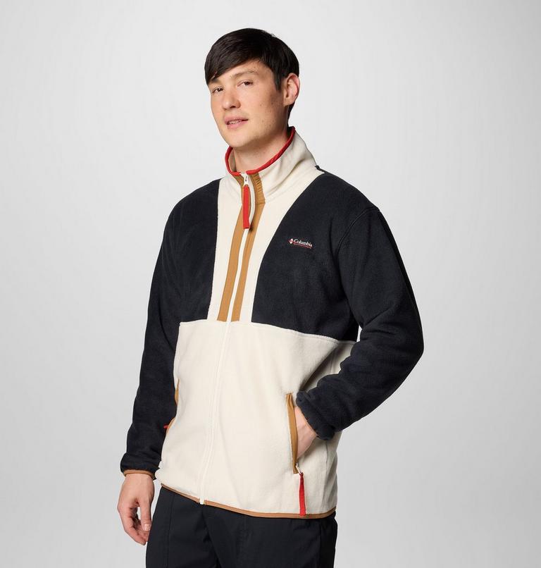 Men's Backbowl II Full Zip Fleece Jacket, Color: Black, Chalk, image 4