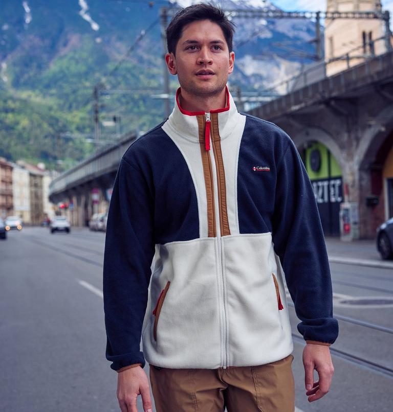 Men's Backbowl II Full Zip Fleece Jacket, Color: Black, Chalk, image 7